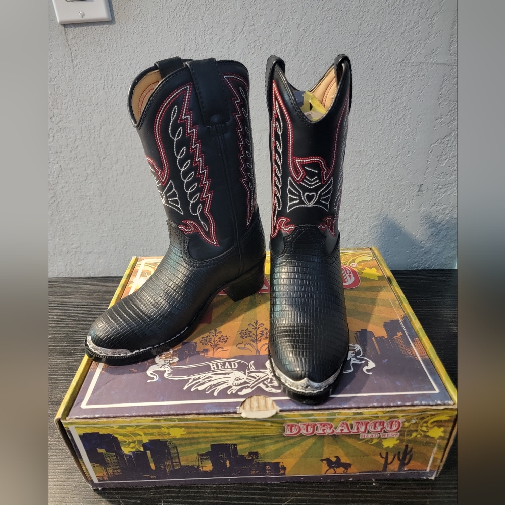 Durango kids Lizard print leather Cowboy boots/ Size 13D